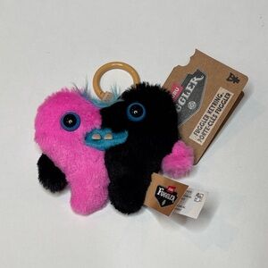NWT Zuru Fuggler Pink and Black Plush Keychain